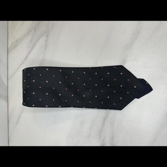 Brooks Brothers classic preppy black/red/white geometric 100% silk necktie - Picture 1 of 2
